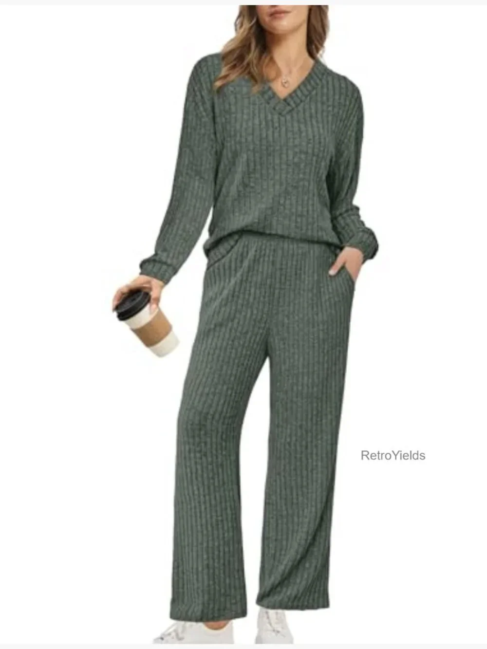 Women's Lounge Set Matching Tracksuit Sweater Pant Set S-2XL
